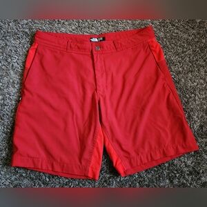 The North Face Red Drawstring Athletic Outdoor Shorts Men's 38W